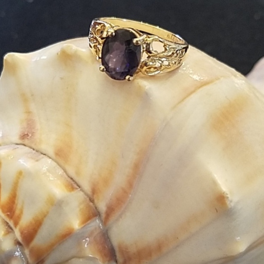 Solid 10k sapphire ring
